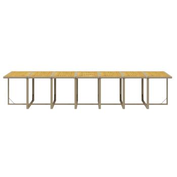 19-tlg. Garten-Essgruppe mit Kissen Poly Rattan Beige