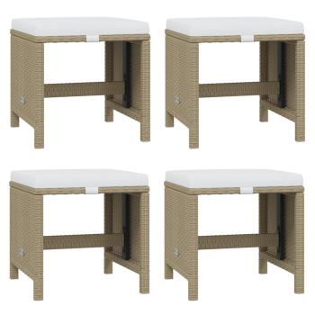 19-tlg. Garten-Essgruppe mit Kissen Poly Rattan Beige