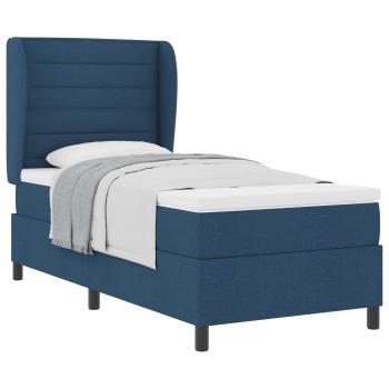 Boxspringbett mit Matratze mit Kopfteil Blau 90 x 190 cm Stoff
