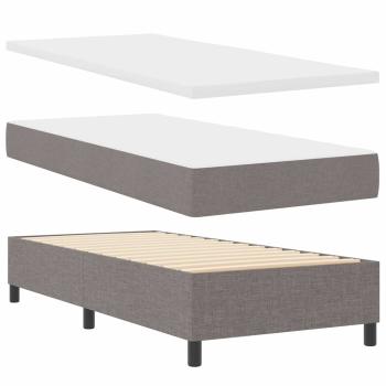 Boxspringbett mit Kissen mit Kopfteil Taupe 190 x 90 cm Stoff