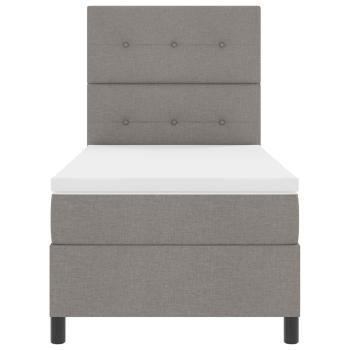 ARDEBO.de - Boxspringbett mit Matratze mit LED Taupe 90 x 190 cm Stoff