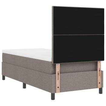 Boxspringbett mit Matratze mit LED Taupe 90 x 190 cm Stoff