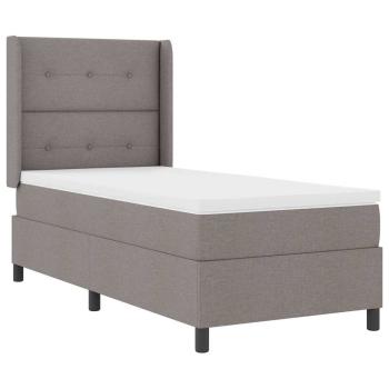 LED Boxspringbett mit Kopfteil Taupe 90 x 190 cm Stoff