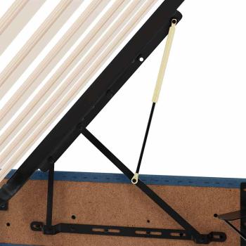 Aufbewahrungsbett mit Matratze Blau 90 x 190 cm Stoff