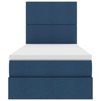 Aufbewahrungsbett mit Matratze Blau 90 x 190 cm Stoff