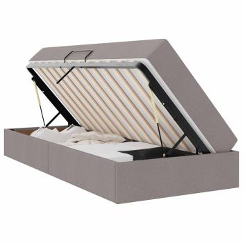 Aufbewahrungsbett mit Matratze Taupe 90 x 190 cm Polyester