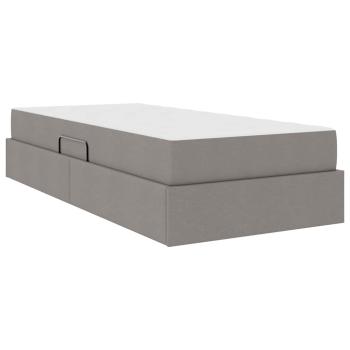 Aufbewahrungsbett mit Matratze Taupe 90 x 190 cm Polyester