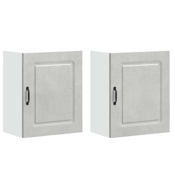 K?chen-H?ngeschr?nke 2 Stk. Kalmar Betongrau Holzwerkstoff