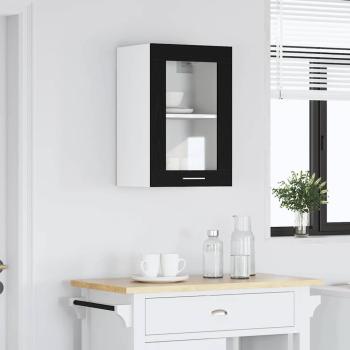 Hängeglasschrank Schwarz Eichen-Optik 40 x 31 x 60 cm Holzwerkstoff