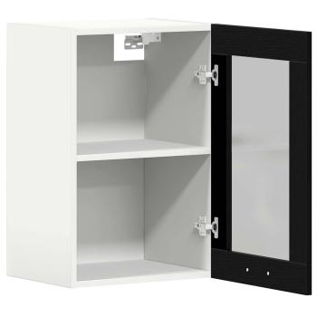 Hängeglasschrank Schwarz Eichen-Optik 40 x 31 x 60 cm Holzwerkstoff
