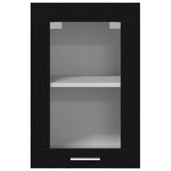 Hängeglasschrank Schwarz Eichen-Optik 40 x 31 x 60 cm Holzwerkstoff