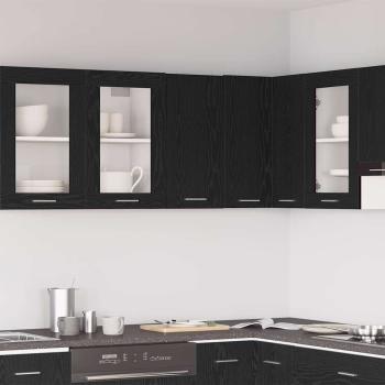 ARDEBO.de - Hängeschrank Schwarz Eichen-Optik 30x31x60 cm Holzwerkstoff