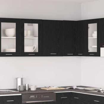 ARDEBO.de - Hängeschrank Schwarz Eichen-Optik 40x31x60 cm Holzwerkstoff