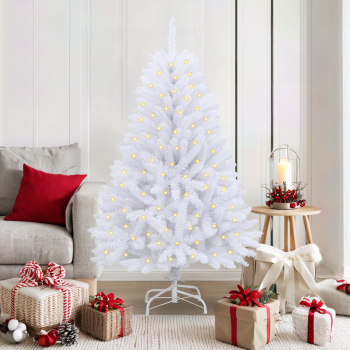 Künstlicher Weihnachtsbaum Weiß 150 cm PVC und Metall