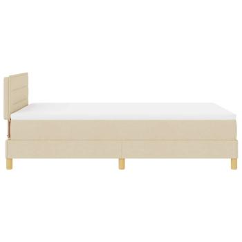 Boxspringbett mit Matratze Creme 120 x 190 cm Stoff