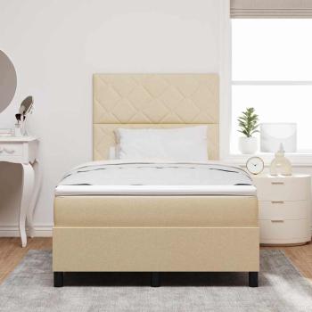 Boxspringbett mit Kopfteil Creme 120 x 190 cm Stoff