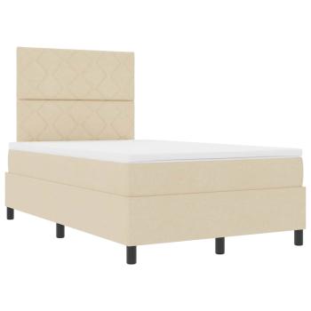 Boxspringbett mit Kopfteil Creme 120 x 190 cm Stoff