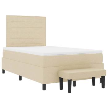 Boxspringbett mit Matratze Creme 120 x 190 cm Stoff