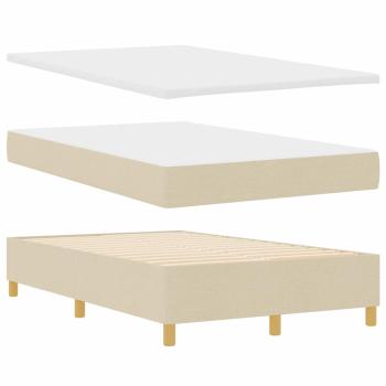 Boxspringbett mit Kopfteil Creme 190 x 120 cm Stoff