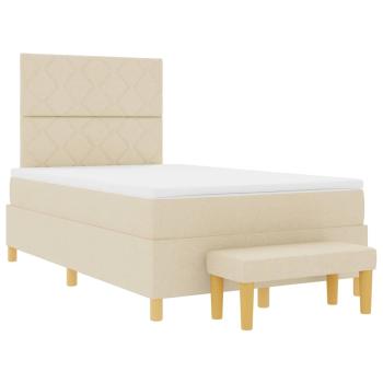 Boxspringbett mit Kopfteil Creme 190 x 120 cm Stoff