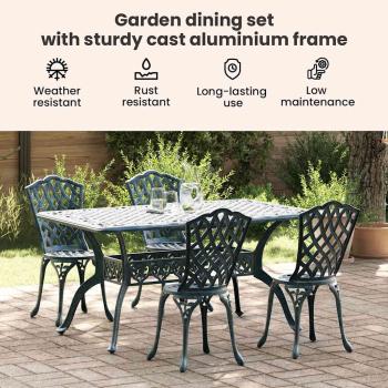 Garten Essgruppe 5 pcs Grün Aluminium