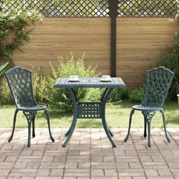 ARDEBO.de - Gartentisch Set 3 pcs Grün Gussaluminium