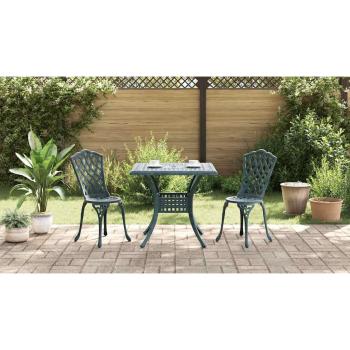 Gartentisch Set 3 pcs Grün Gussaluminium