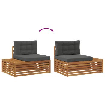 Outdoor-Sofagarnitur Natur und Anthrazit 203,5 x 83 x 73 cm