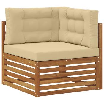 Outdoor-Sofagarnitur mit Kissen 4 Stück Natur und Beige