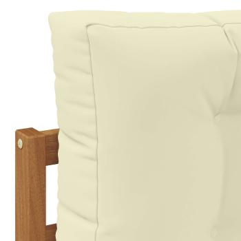 Outdoor-Sofagarnitur mit Kissen 5 Stück Natur und Creme