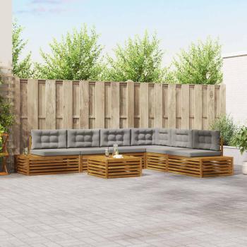 ARDEBO.de - 8 stk. Outdoor-Sofagarnitur Massives Akazienholz und Polyester