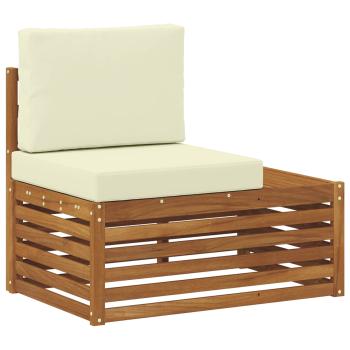 Outdoor-Sofagarnitur mit Kissen Natur und Creme 59 x 59 x 37 cm