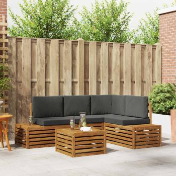 ARDEBO.de - 5 stk. Outdoor-Sofagarnitur Massives Akazienholz und Polyester
