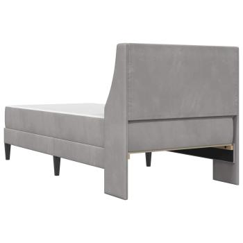 Bettgestell mit Matratze Hellgrau 100 x 200 cm Samt