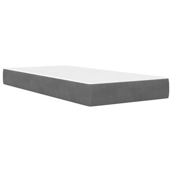 Bettgestell mit Matratze Dunkelgrau 100 x 200 cm Samt
