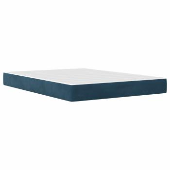 Bettgestell mit Matratze mit Matratze Blau 140 x 190 cm Samt