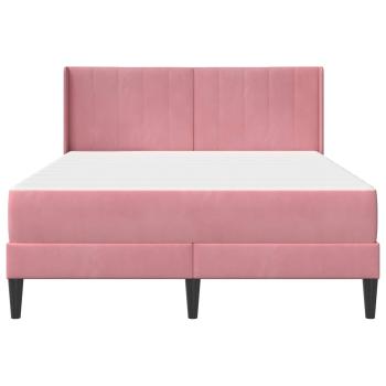 Bettgestell mit Matratze mit Kopfteil Rosa 120 x 190 cm Samt