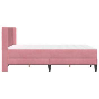 Bettgestell mit Matratze mit Kopfteil Rosa 120 x 190 cm Samt