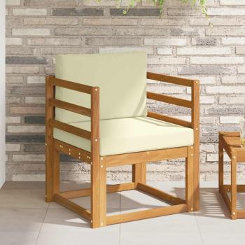 ARDEBO.de - Outdoor-Sofa Massives Akazienholz und Polyester Natur