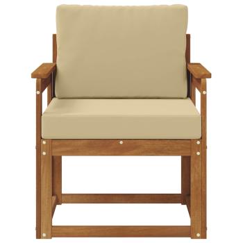 Outdoor-Sofa Massives Akazienholz und Polyester Natur