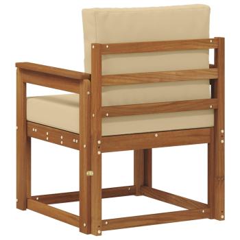 Outdoor-Sofa Massives Akazienholz und Polyester Natur
