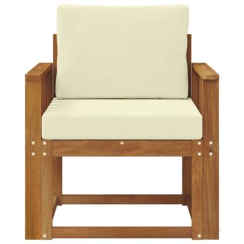 Outdoor-Sofa Massives Akazienholz und Polyester Natur