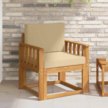 ARDEBO.de - Outdoor-Sofa Massives Akazienholz und Polyester Natur