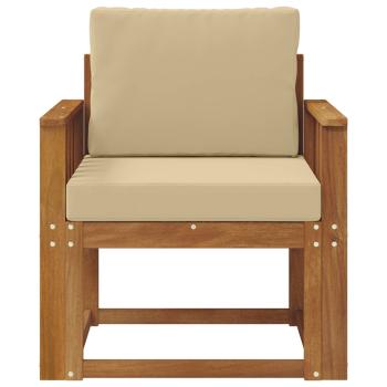Outdoor-Sofa Massives Akazienholz und Polyester Natur