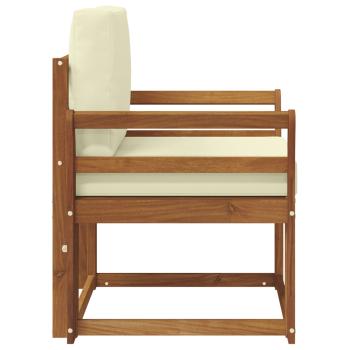 Outdoor-Sofa Massives Akazienholz und Polyester Natur