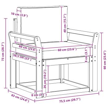 Outdoor-Sofa Massives Akazienholz und Polyester Natur