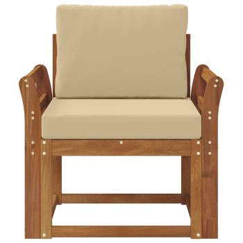 Outdoor-Sofa Massives Akazienholz und Polyester Natur