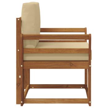 Outdoor-Sofa Massives Akazienholz und Polyester Natur