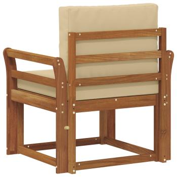 Outdoor-Sofa Massives Akazienholz und Polyester Natur