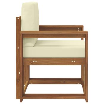 Outdoor-Sofa Massivholz Akazie Natur und Creme 79 x 63 x 73 cm
